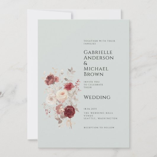 Vintage Dove Gray Pale Ash Pastel Invitation (Devant)