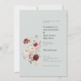 Vintage Dove Gray Pale Ash Pastel Invitation Kaart