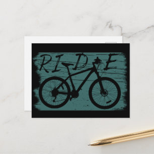 Vintage Downhill MTB - Mountainbike rijden Feestdagenkaart