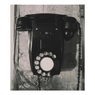 Vintage draaischijftelefoon fotoprint. foto afdruk