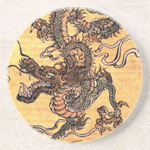Vintage dragon Tapestry Sandstone Onderzetter