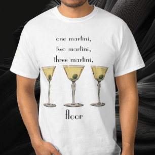 Vintage Dranken Drankjes, Martini Olijf Cocktail T-shirt