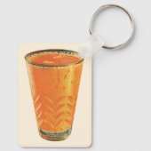 Vintage drankjes, glas sinaasappelsap ontbijt sleutelhanger (Achterkant)