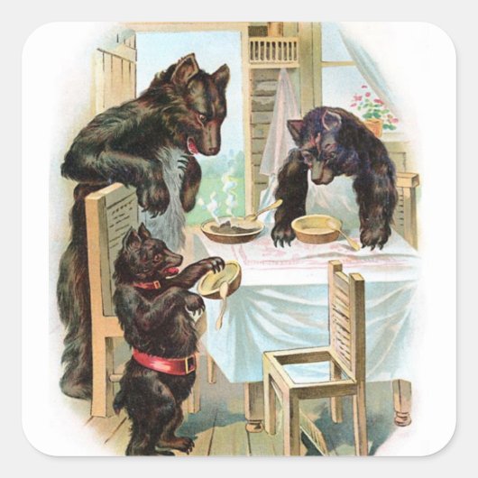 Vintage Drie Beren Sticker (Voorkant)