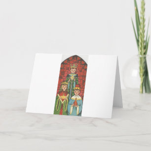Vintage Drie Wise Choir Feestdagen Kaart