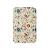 Vintage Dried Wildflower Navy Terracotta Badmat (Voorkant Verticaal)