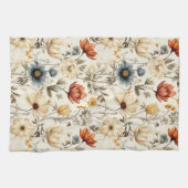 Vintage Dried Wildflower Navy Terracotta Theedoek (Horizontaal)