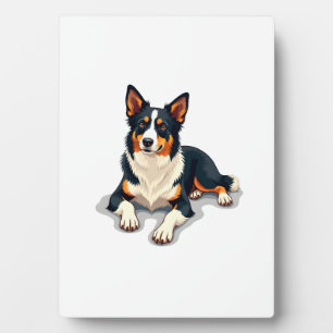 Vintage driekleurige Border Collie-portret Hondeni Fotoplaat