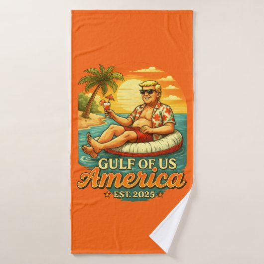 Vintage drôle Trump Amérique du Golfe 2025 (Serviette de bain)