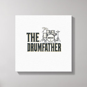 Vintage Drumfather Drummer Citaat Vector Design_1 Canvas Afdruk