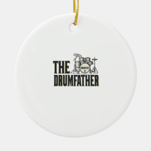 Vintage Drumfather Drummer Citaat Vector Design_1 Keramisch Ornament