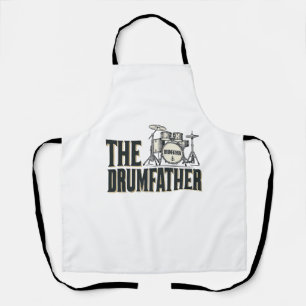 Vintage Drumfather Drummer Citaat Vector Design_1 Schort