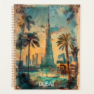 Vintage Dubai Verenigde Arabische Emiraten Burj Kh Planner