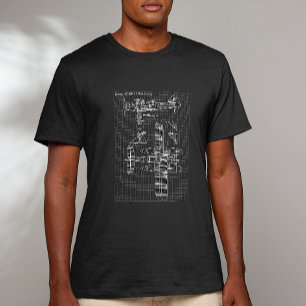 Vintage dubbeldekker blauwdruk – Luchtvaartkunst T-shirt