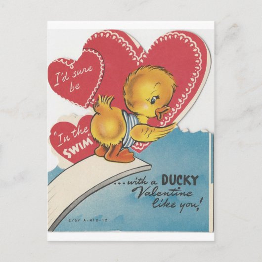 Vintage Duck Valentijn Feestdagenkaart (Voorkant)