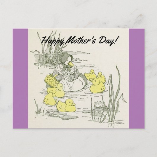 Vintage Ducks Moederdag Briefkaart (Voorkant)