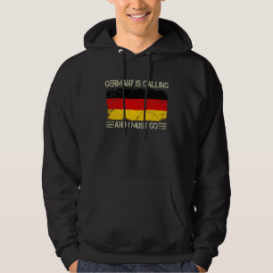 Vintage Duitse Vlag Duitsland roept en ik moet gaa Hoodie