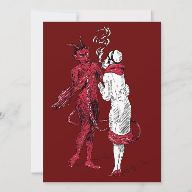 Vintage duivel en roken in vrouwen (Voorkant)