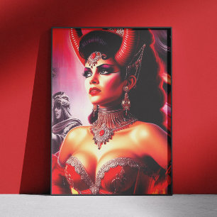 Vintage duivelse vrouw poster