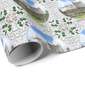 Vintage Dunrobin Castle Sutherland Clan Kerstmis Cadeaupapier (Rol Hoek)