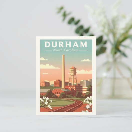 Vintage Durham North Carolina Briefkaart (Staand voorkant)