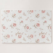 Vintage Dusty Pink Rose Floral Pattern Jigsaw Puzz Legpuzzel (Horizontaal)