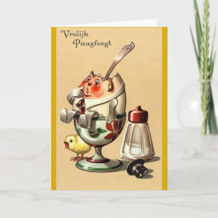Vintage Dutch Vrolijk Paasfeest Easter Card Feestdagen Kaart