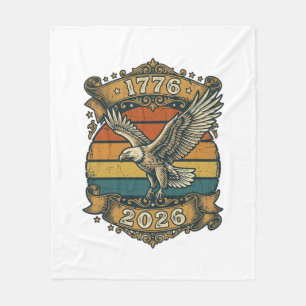 Vintage Eagle 1776 2026 Shirt Patriottisch Retro D Fleece Deken