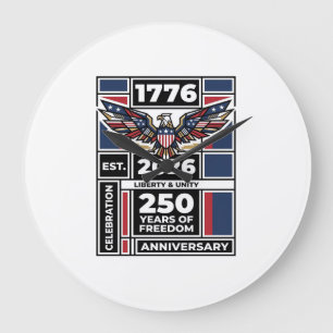 Vintage Eagle 1776 2026 T-shirt Patriotistische Ty Grote Klok
