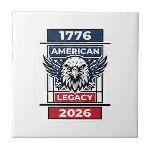 Vintage Eagle 1776 2026 T-shirt Patriottische Typo Tegeltje