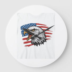 Vintage Eagle Flag Patriottische Vector T-shirt On Grote Klok