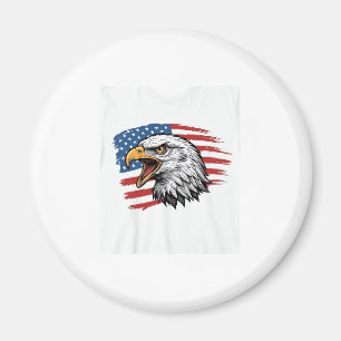 Vintage Eagle Flag Patriottische Vector T-shirt On Magneet