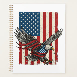 Vintage Eagle Flag Vector Patriotic Shirt Design_1
