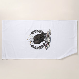 Vintage Eagle Land of the Free Patriottisch T-shir Strandlaken