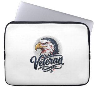 Vintage Eagle Veteran Patriottische Shirt Ontwerp_ Laptop Sleeve