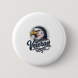 Vintage Eagle Veteran Patriottische Shirt Ontwerp_ Ronde Button 5,7 Cm