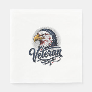 Vintage Eagle Veteran Patriottische Shirt Ontwerp_ Servet