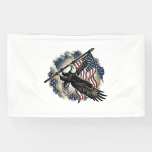Vintage Eagle Vlag Patriottisch Shirt Ontwerp_1 Spandoek