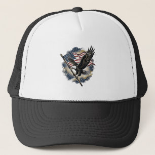 Vintage Eagle Vlag Patriottisch Shirt Ontwerp_1 Trucker Pet
