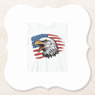 Vintage Eagle Vlag Patriottische Vector T-shirt On Kartonnen Onderzetters