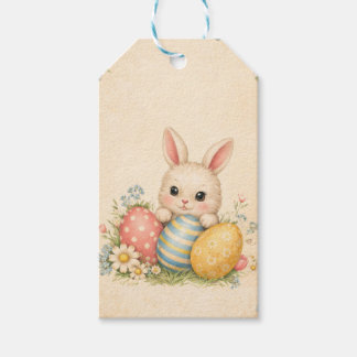 Vintage Easter Bunny Gift Tag | Cute Bunny Easter Cadeaulabel