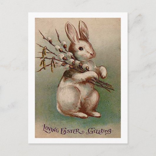Vintage Easter Bunny Greetings Feestdagenkaart (Voorkant)