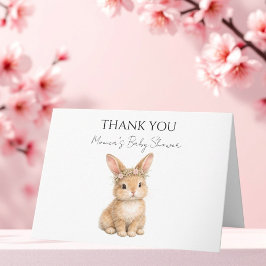 Vintage Easter Bunny Rabbit Baby Watercolor Bedankkaart