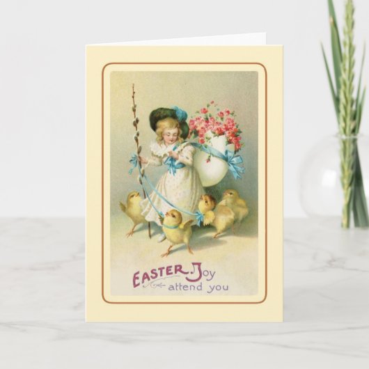 Vintage Easter Feestdagen Kaart (Voorkant)