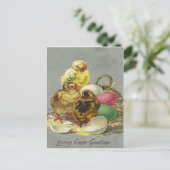 Vintage Easter Greetings 1909 Feestdagenkaart (Staand voorkant)