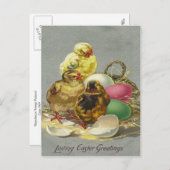 Vintage Easter Greetings 1909 Feestdagenkaart (Voorkant / Achterkant)