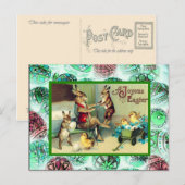 Vintage Easter, Rabbit at home Feestdagenkaart (Voorkant / Achterkant)