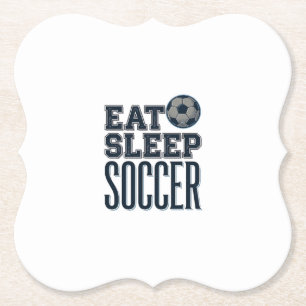 Vintage Eat Sleep Voetbal Shirt Ontwerp (2)_1 Kartonnen Onderzetters