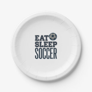 Vintage Eat Sleep Voetbal Shirt Ontwerp (2)_1 Papieren Bordje