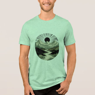 Vintage Eco-Minimalistische Berg Tri-Blend Shirt